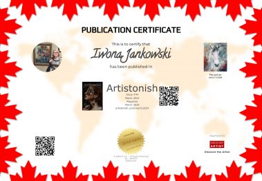 Artistonish - March 2024 - Iwona Jankowski - Certificate